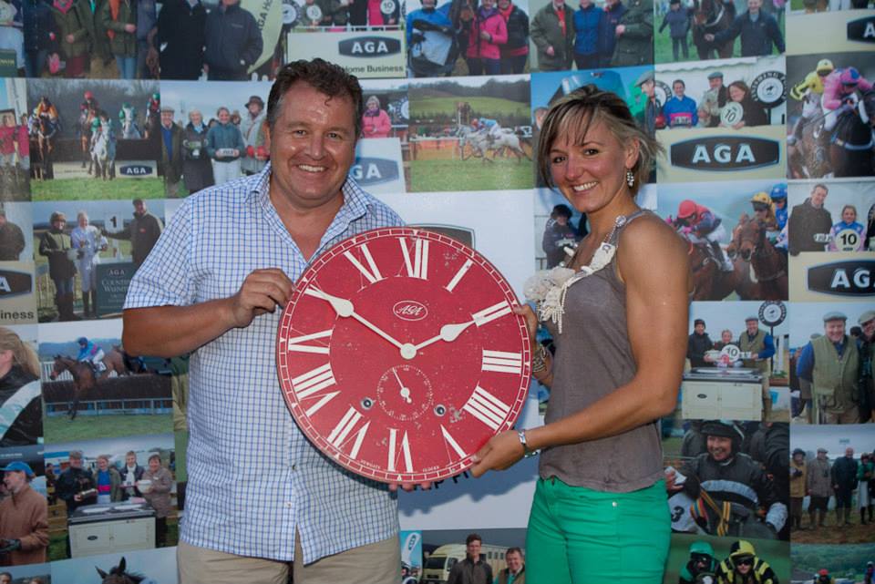 Runner up Hannah Lewis receives her AGA Library clock