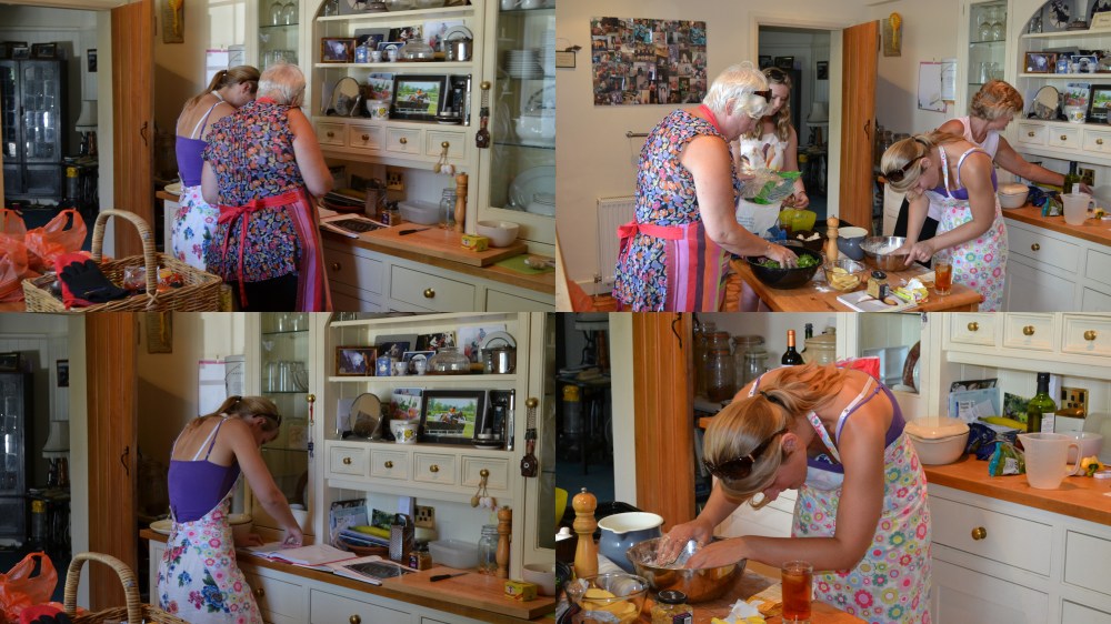 Mrs S and some of the girls prepare the feast!