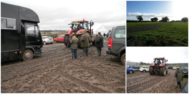 A muddy lorry park ... but they coped!