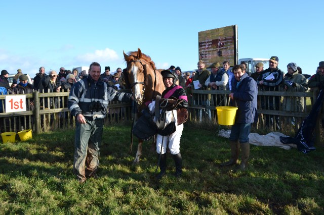 Mr Mackay and Ruth Tutton-Cook following their victory in the Resticted race