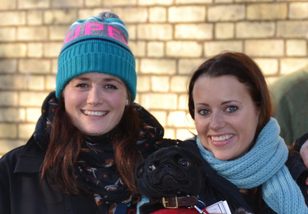 Sarah 'Ripper' Rippon and Camilla Henderson,with Willa the adorable pug
