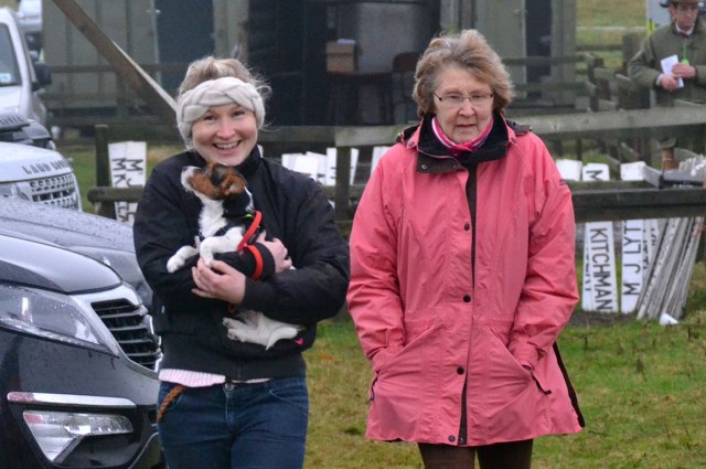 Andrea Taylor and her new puppy, Tinker, who is making his pointing debut!
