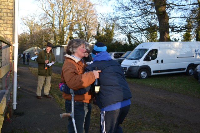 A hug from Sarah Dawson for the injured Hannah Watson