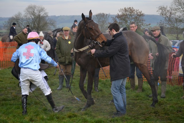 Onetwobeat and rider Derek Smith have just won the Restricted in a very close finish
