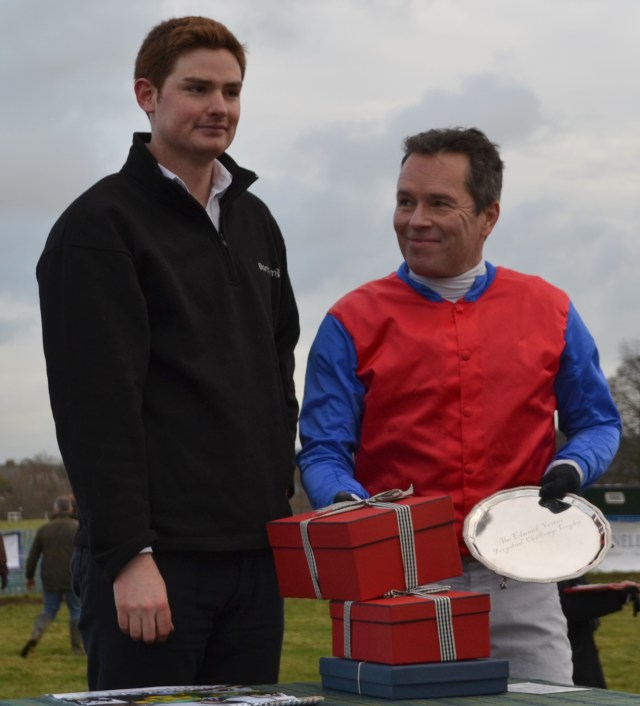 The Edmund Vesty Salver is presented to Jamie Alexander following the Bonhams Mens Open