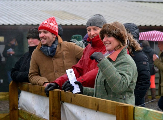 All smiles as Falklander returns to the winners enclosure after winning the Mens Open
