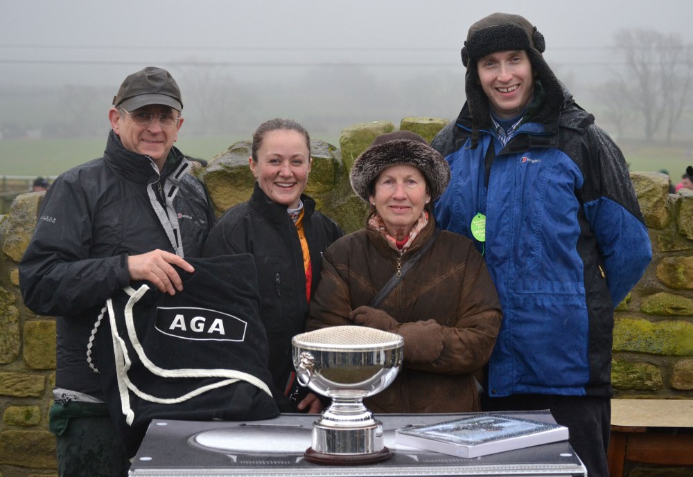 L-R: Ron Lillie (far left) and Grant Lillie (far right) of AGA, with Catherine Walton and Margaret Walton (Charlotte's gran)