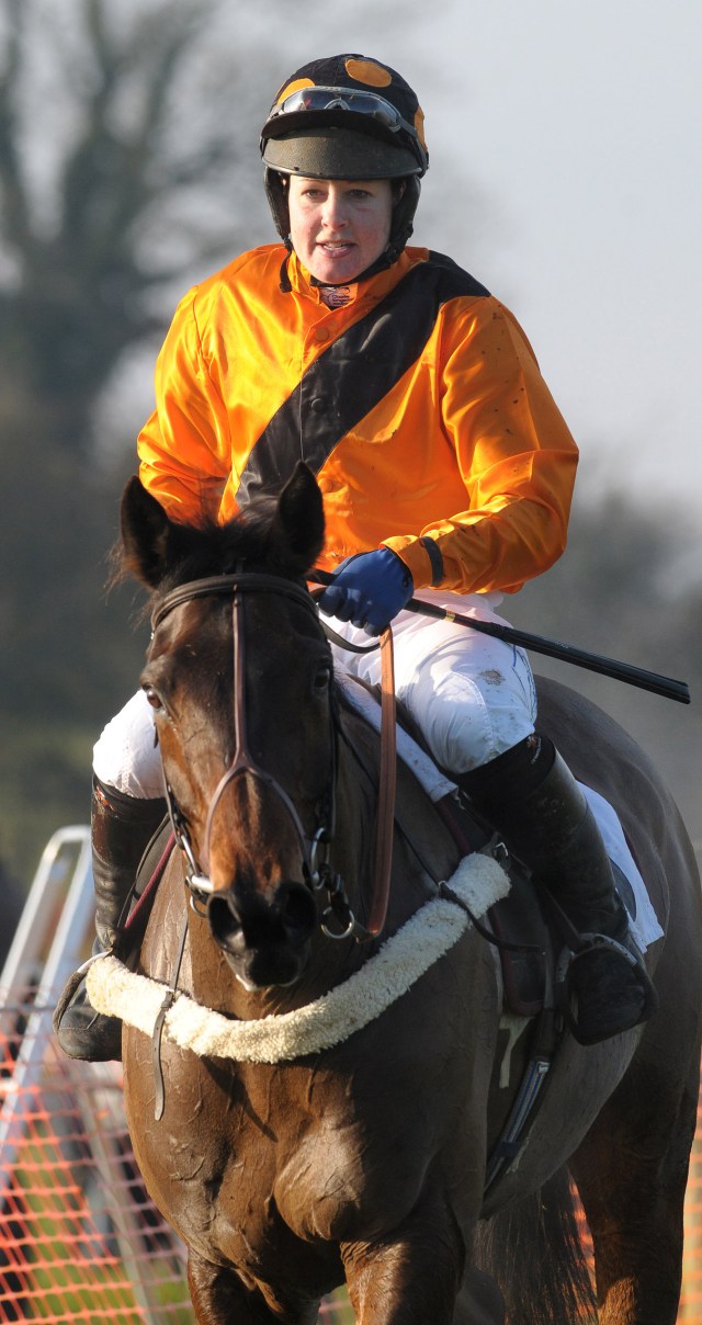 Palypso De Creek and rider Claire Hart after winning the AGA Ladies' Open point-to-point race at Sheriff Hutton 