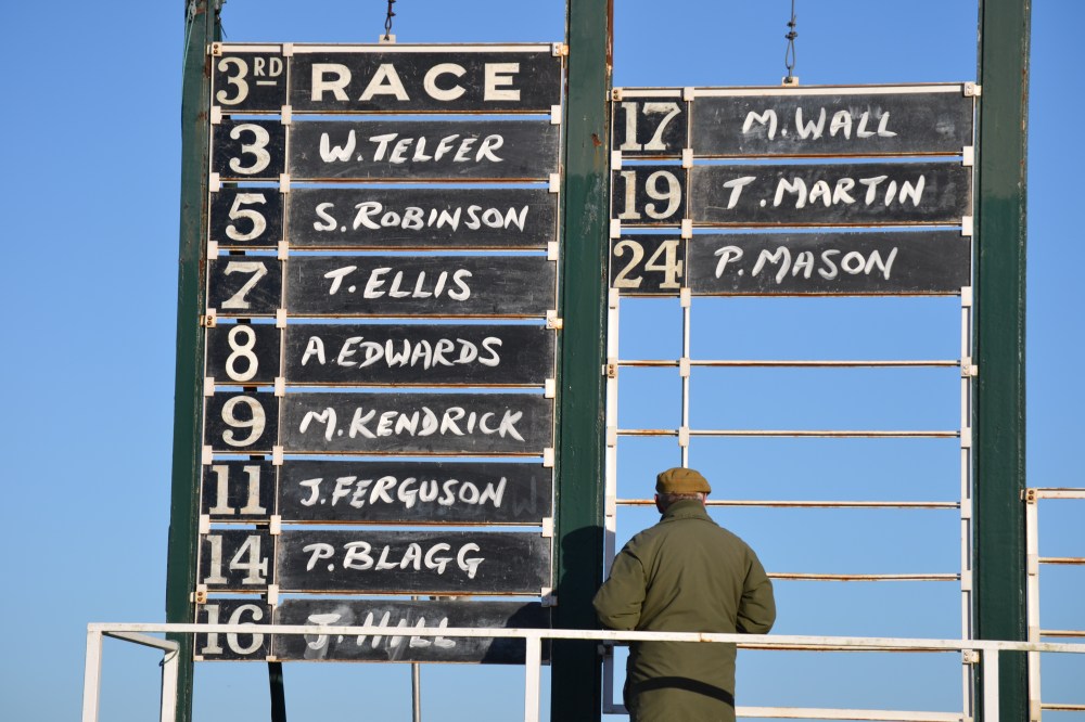 The number board for the Mens Open