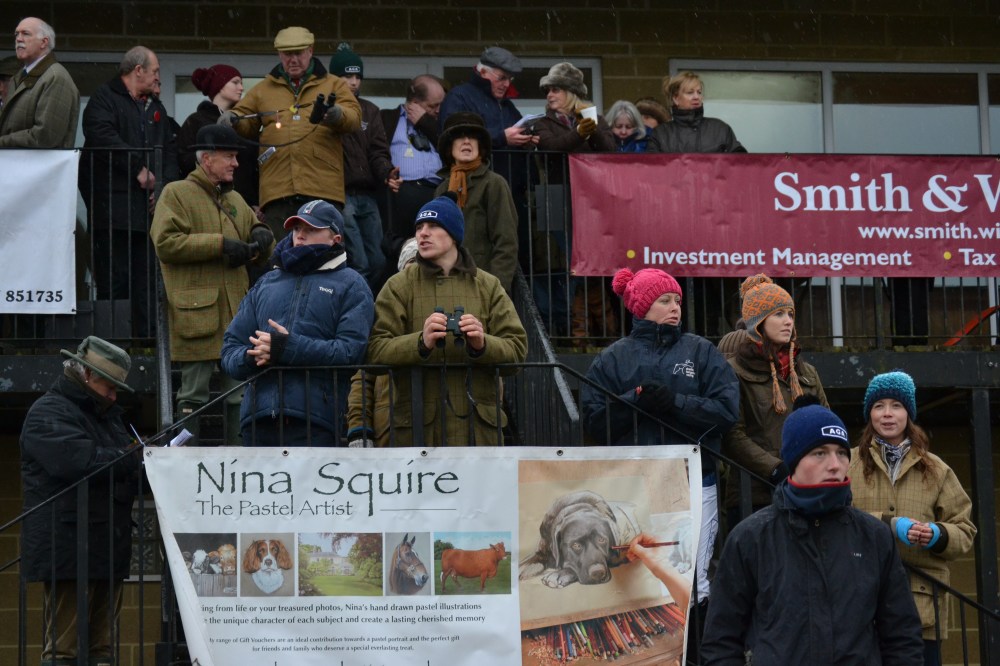 The steps of the Queen's Building provide the most sought after vantage point at Larkhill
