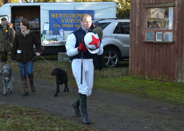 Toby Betambeau heading for the paddock to ride Guilty As Charged in the Restricted