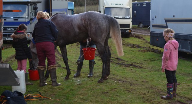 There's always a job for every member of the family post race in the lorry park