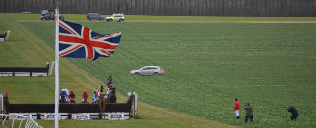 I'm normally by the last fence but had a different perspective on the race today, this is my view from the trailer