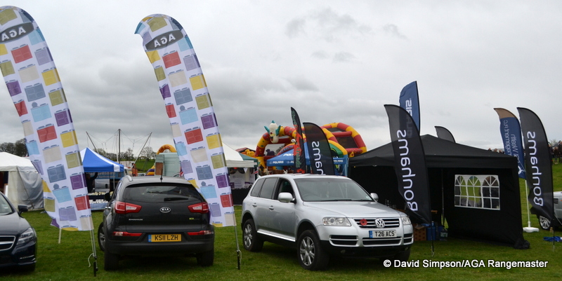 The battle of the sponsors flags!