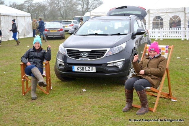 Pip Tutty and Janet Drake try out the AGA Iconic chairs