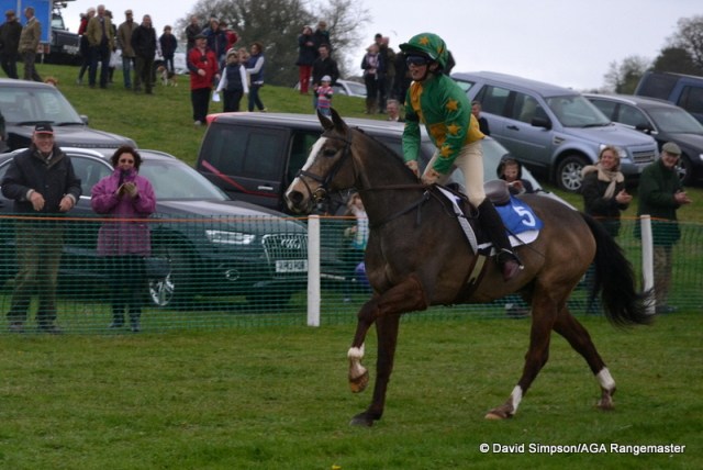 Alfie Dobson was cheered all the way down the home straight