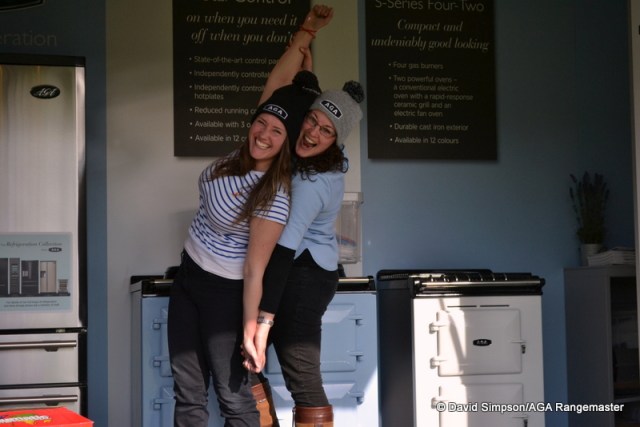 Becky and Sophie were really chuffed with their new AGA hats!