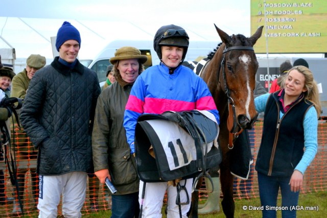 This was the first leg of a training double for Tom Weston (far left)