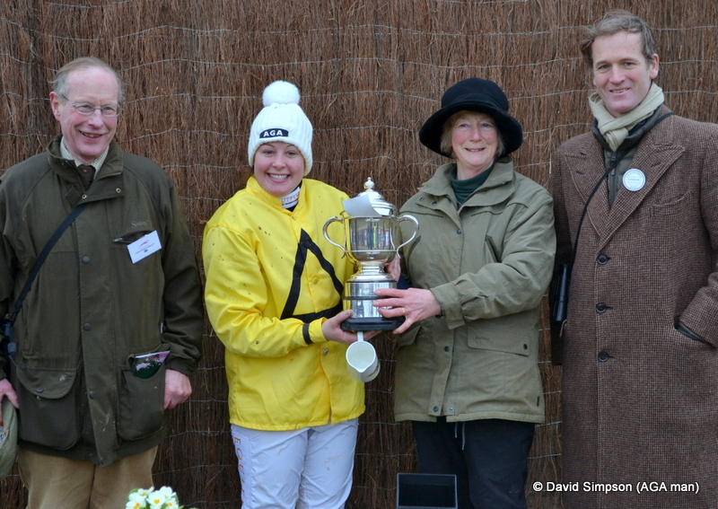 I can't resist one more, this time featuring the winning rider, Claire Hart, who is off the mark for the season (and she got a fabulous reception from her fan club!)