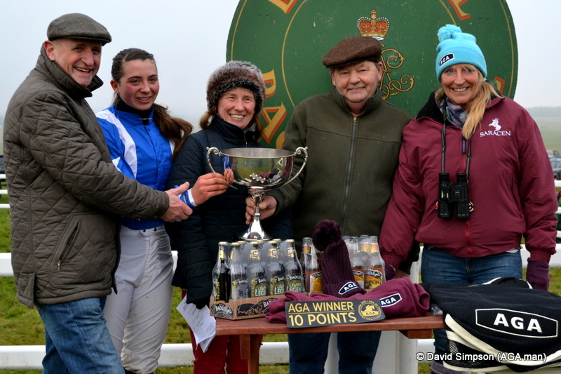 Pauline Harkin (far right) does the honours following the AGA sponsored ladies open race