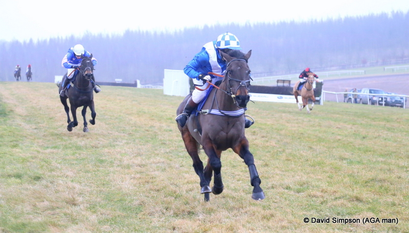 Alfie Martindale and Otterburn Lady win the 148cm and under pony race