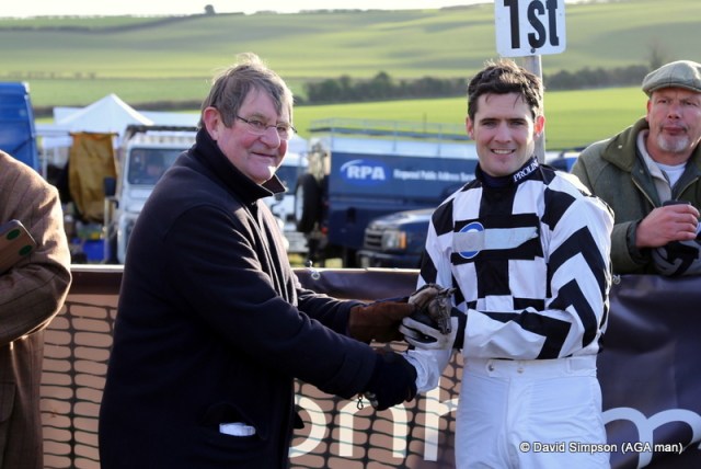 Job done! Harbour Court has got up on the run-in to win the mens open