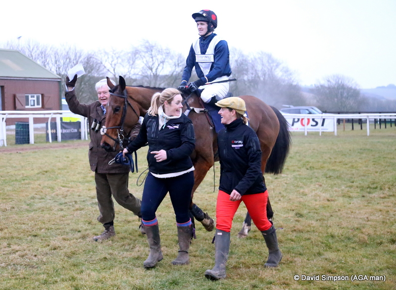 Katie Price leads in her Subaru Restricted winner, Champagne Benefit