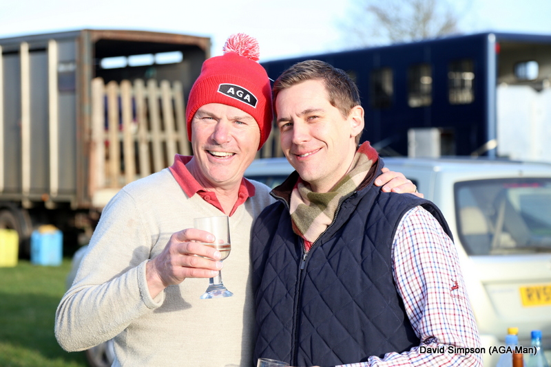 Simon Hart and Martyn Leafe enjoy cheeky glass of bubbly to celebrate a well earned win for Kazuri Kate