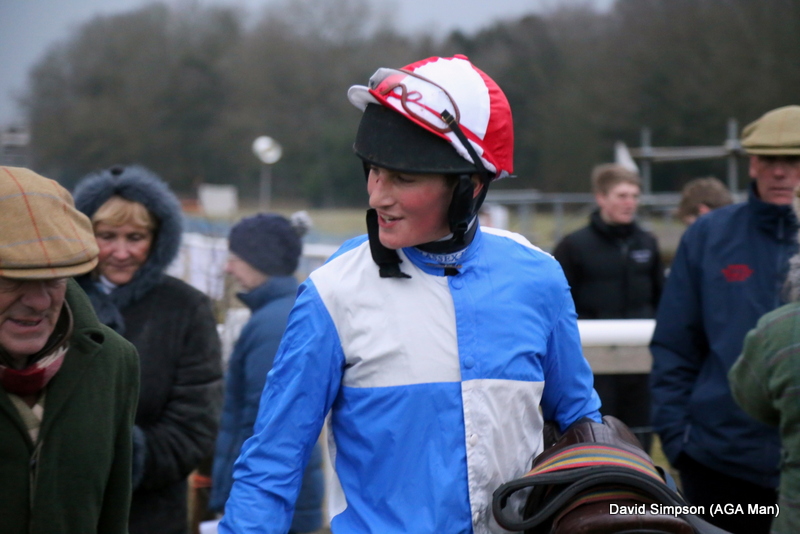 Zac Baker was in good spirits after bagging his first ever win over hurdles the previous day at Uttoxeter