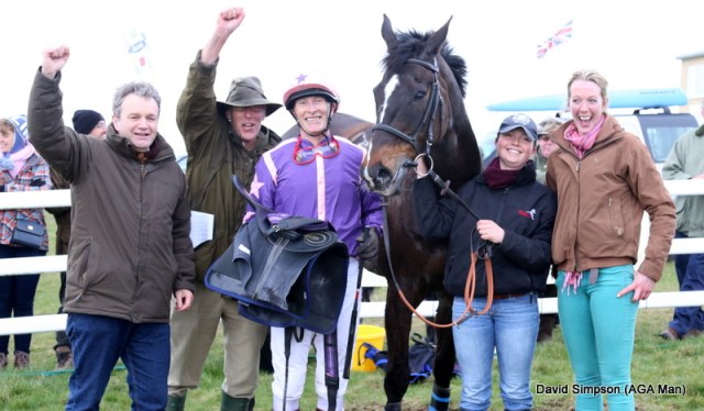 There were joyous scenes in the winners enclosure after 55 year old James McNeile won the opener on Quinshan Leader