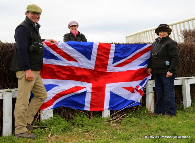 Jim, Judith and Jen fly the flag for the Mountain Warehouse Anglo-Irish Challenge