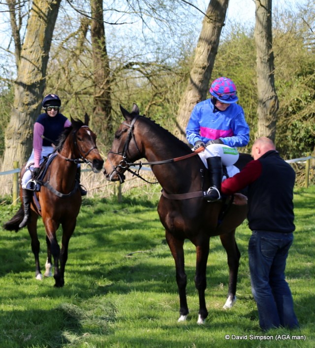Last minute adjustments down at the start