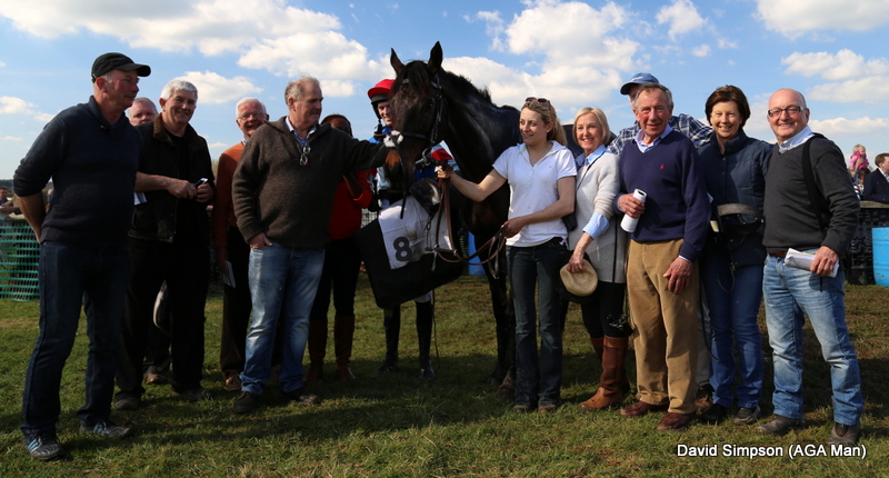 The Equus Club get ready to celebrate after Stonefield won the Restricted