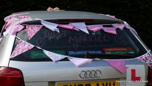 Car suitably decorated for the journey back to Warwickshire!