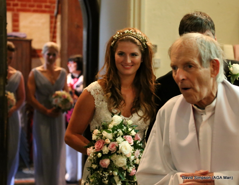 Our first glimpse of the bride-to-be.