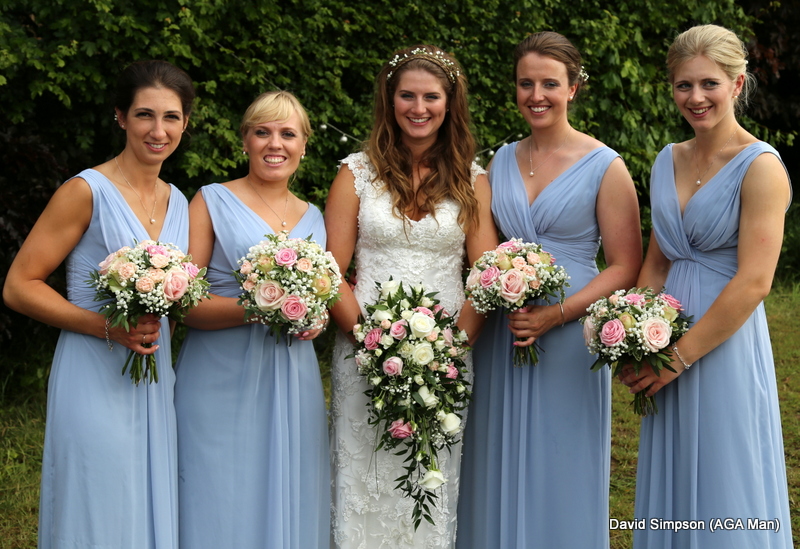 The bride with her bridesmaids.