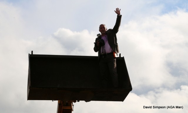 All is revealed as Neale Blackburn takes to the sky! (not the best quality pic).