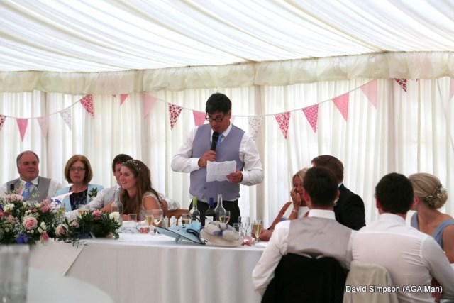 Father of the bride, Simon Andrews, kicks of with a very funny speech.
