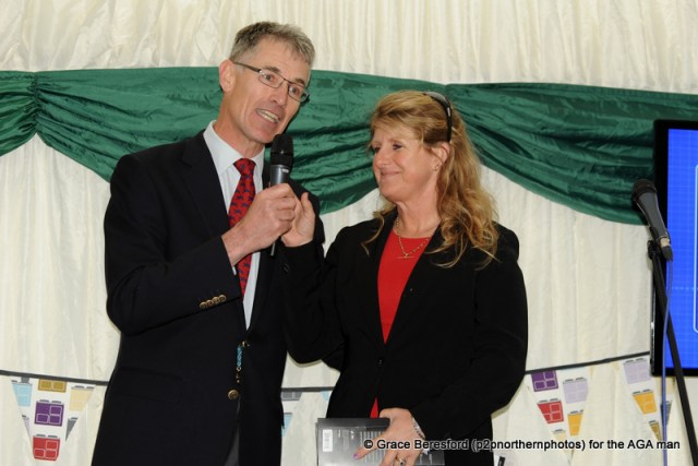 While Hannah was making her speech, Lawney Hill was waiting patiently to address the AGA guests