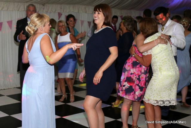 Laura and Olivia chose the other end of the dance floor - there was less arm waving and pointing!