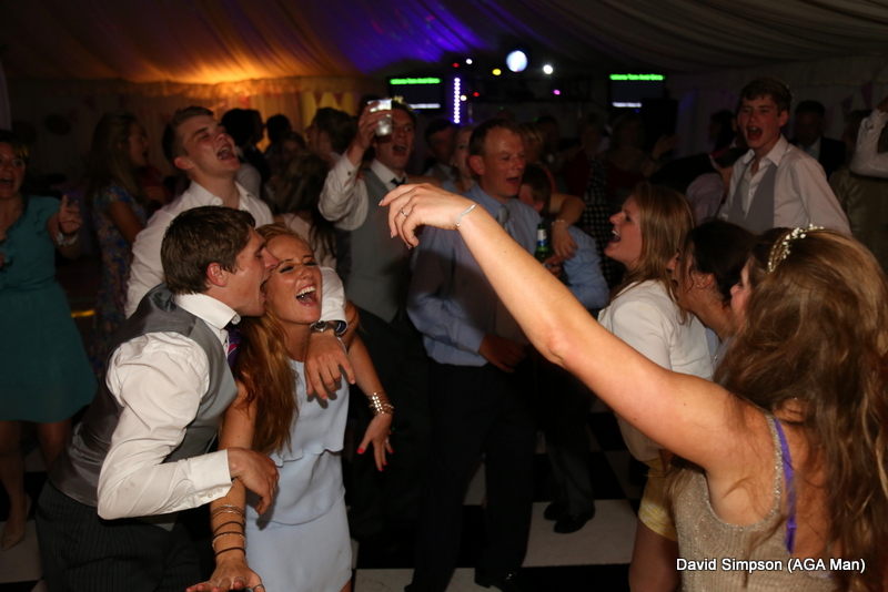 The bride has ditched the wedding dress for something more 'dance friendly'!