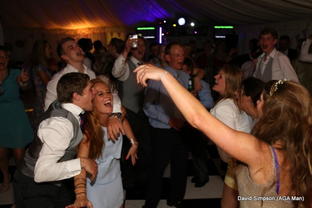 The bride has ditched the wedding dress for something more 'dance friendly'!