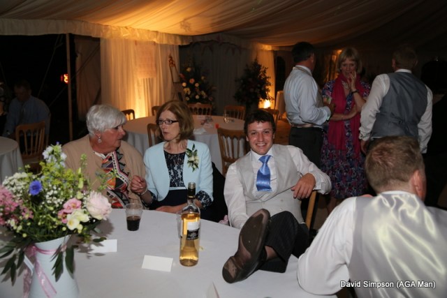 Thomas finds a table where everyone is still awake!